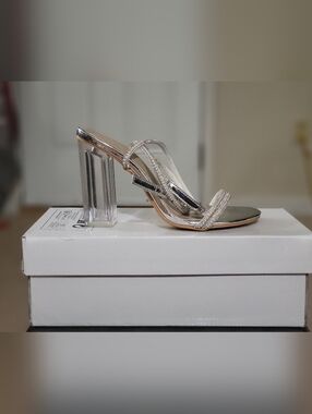 Clear Rhinestone Strap High Heel